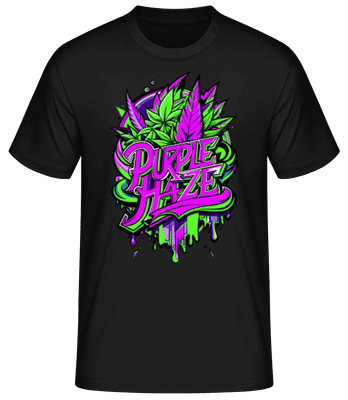 Cannabis Purple Haze Green - Pánske basic tričko - Čierna - Predné
