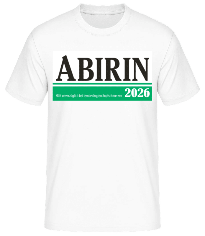 Vorschau: Abirin 2025 - Männer Basic T-Shirt - Weiß - Vorne