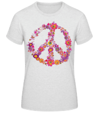Peace Sign Flowers - T-shirt standard Femme - Gris chiné - Devant