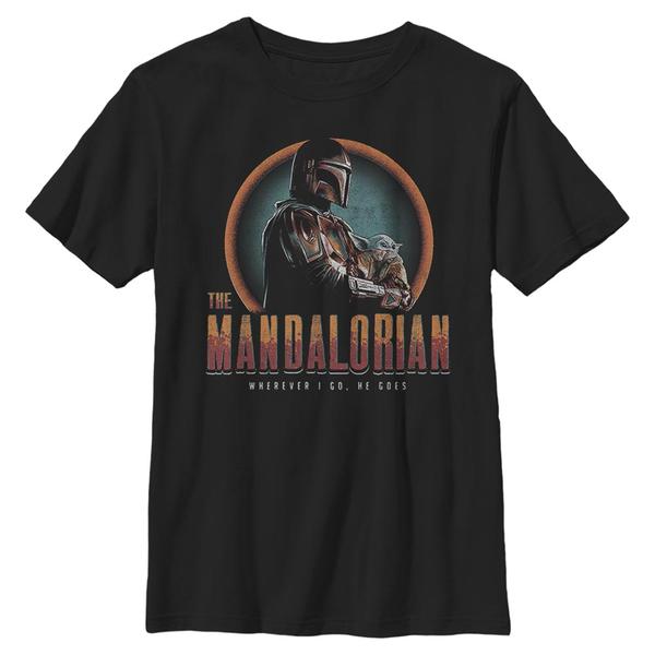 Aperçu: Star Wars - The Mandalorian - Mandalorian & the Child Madeworn Mando - Enfant T-shirt - Noir - Devant