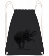 Ghettoblaster Elephant - Drawstring batoh se šňůrkami - Černá - Napřed