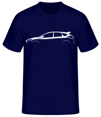 'Ford Focus RS Mk III' Silhouette - Pánske basic tričko - Namornícka modrá - Predné