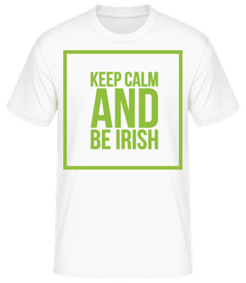 Keep Calm And Be Irish Logo Green - Pánske basic tričko - Biela - Predné