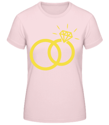 Wedding Rings - Women's Basic T-Shirt - Pink - Front