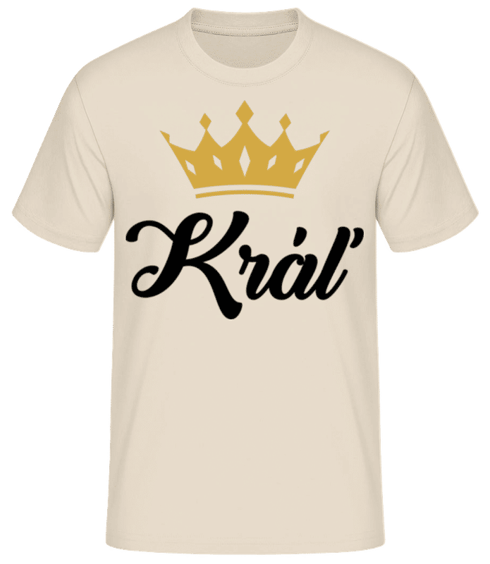 Náhľad: Kráľ - Pánske basic tričko - Krémová - Predné