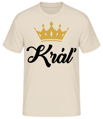 Kráľ - Pánske basic tričko - Krémová - Predné