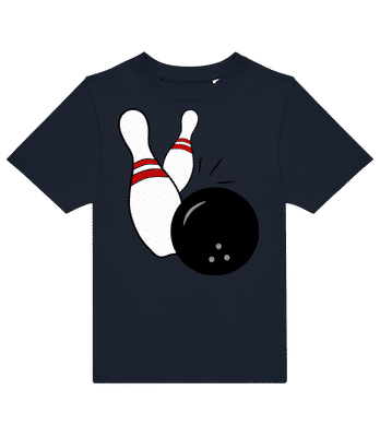 Bowling Ball Bowlingkugel - Kinder T-Shirt B&C - Marine - Vorne