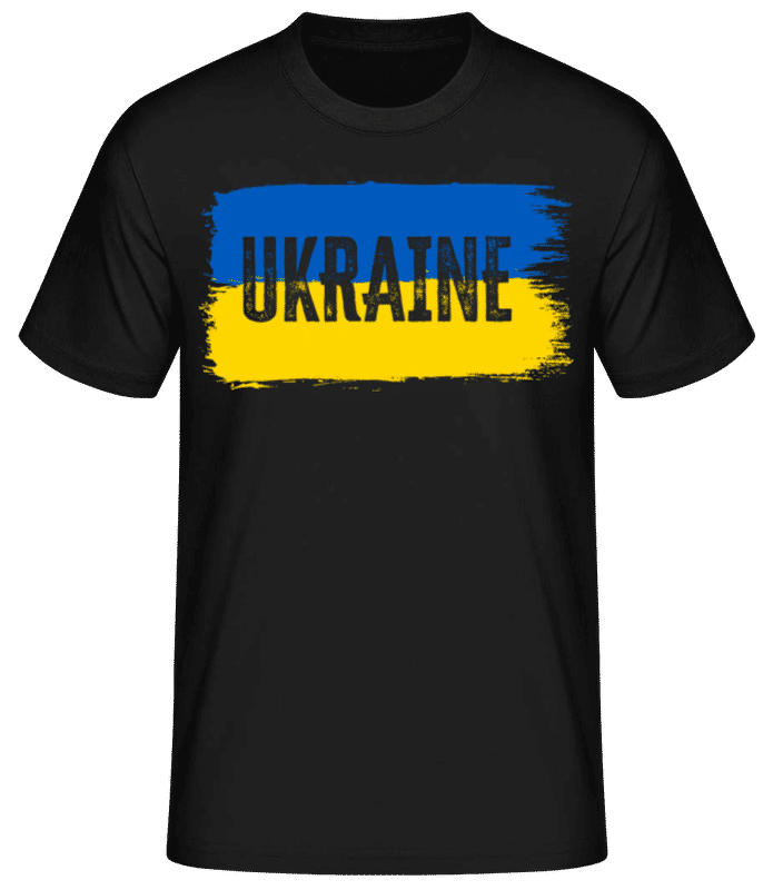 Preview: Ukraine Brush Strokes - Men's Basic T-Shirt - Black - Front