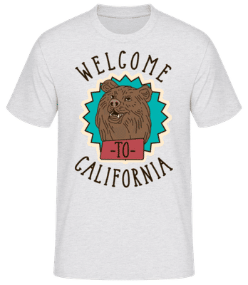 Welcome To California - Männer Basic T-Shirt - Grau meliert - Vorne