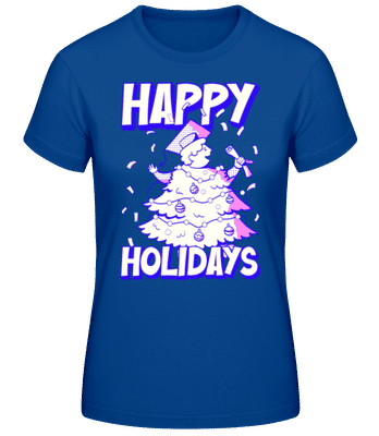 Happy Holidays - Dámské basic tričko - Královská modrá - Napřed