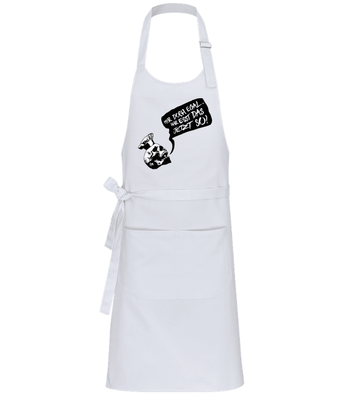 Vorschau: Mir Doch Egal - Profi Kochschürze - Weiß - Vorne