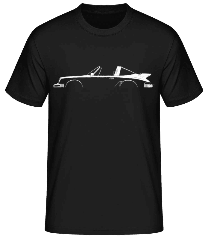 Preview: 'Porsche 911 Turbo Targa 930' Silhouette - Men's Basic T-Shirt - Black - Front