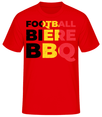 Football Bière BBQ - Männer Basic T-Shirt - Rot - Vorne