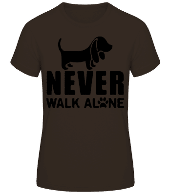 Never Walk Alone Dog - T-shirt standard Femme - Marron - Devant