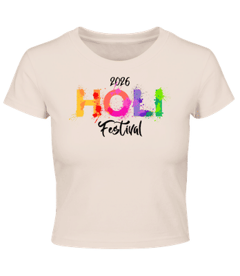 Holi Festival 2026 - Crop T-Shirt - Rosa - Vorne