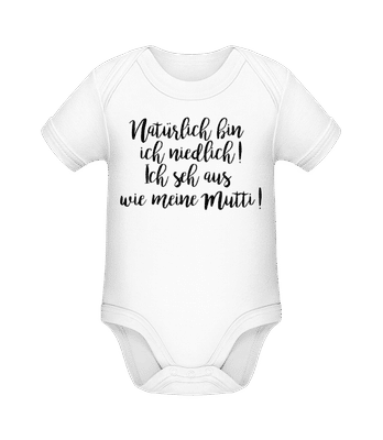 Natürlich Bin Ich Niedlich! - Baby Bio Strampler - Weiß - Vorne