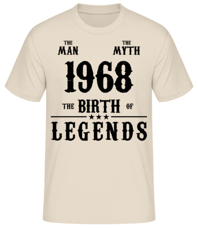 Vorschau: The Man The Myth 1968 - Männer Basic T-Shirt - Creme - Vorne
