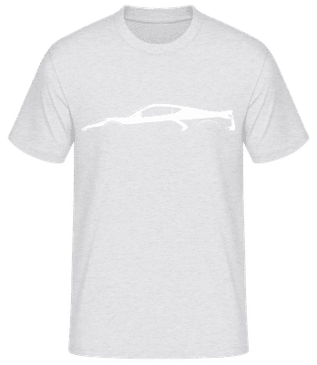 'Chevrolet Corvette C8 St.' Silhouette - Pánske basic tričko - Melírovo šedá - Predné