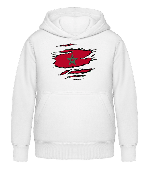 Drapeau mûré Maroc - Sweat à capuche Enfant - Blanc - Devant