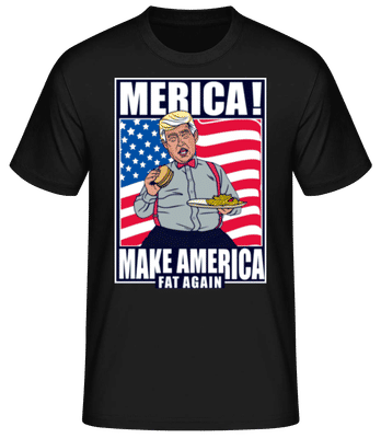 Trump Burger - Männer Basic T-Shirt - Schwarz - Vorne