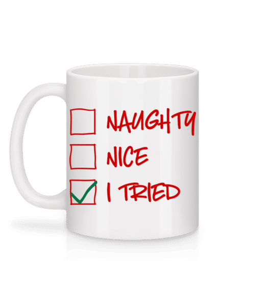 Aperçu: Naughty Nice I Tried - Mug en céramique blanc - Blanc - Derrière
