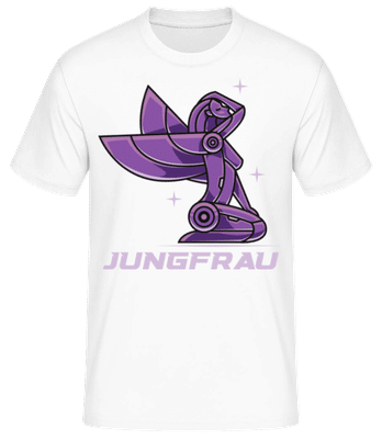 Mecha Roboter Sternzeichen Jungfrau - Männer Basic T-Shirt - Weiß - Vorne
