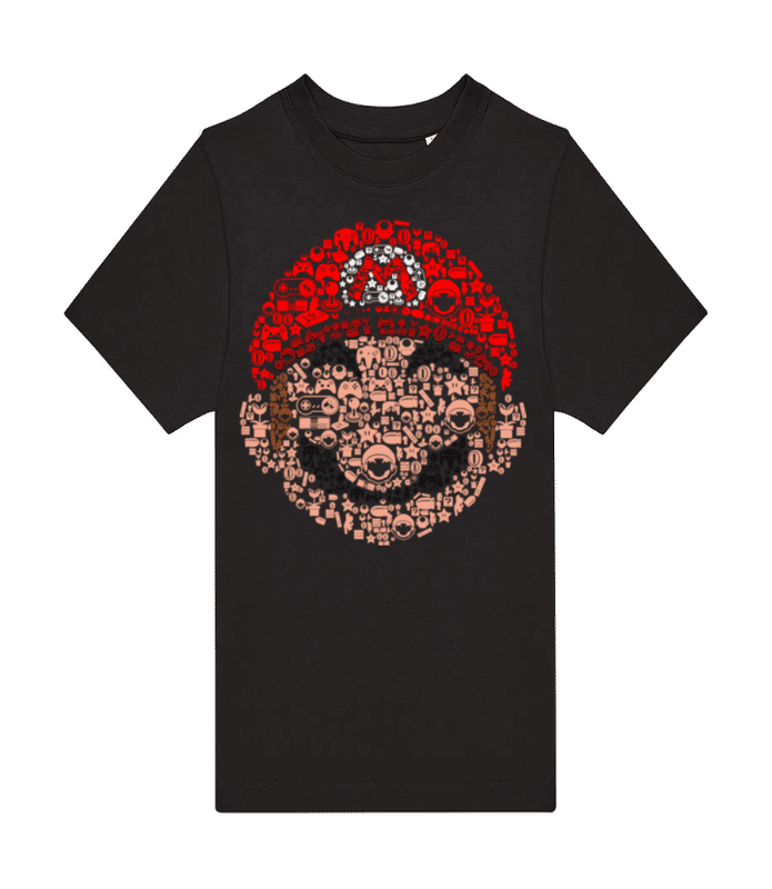 Preview: Mario - Kids B&C T-Shirt - Black - Front