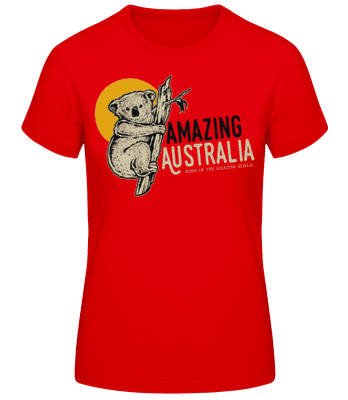 Koala Amazing Australia - Women's Basic T-Shirt - Red - Front