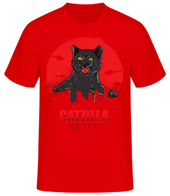 Catzilla - Men's Basic T-Shirt - Red - Front
