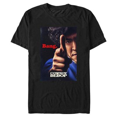 Netflix - Cowboy Bebop - Spike Spiegel Spike Bang Poster - Men's T-Shirt - Black - Front