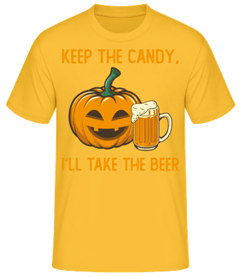 Keep The Candy I Will Take The Beer - Pánske basic tričko - Zlatožltá - Predné