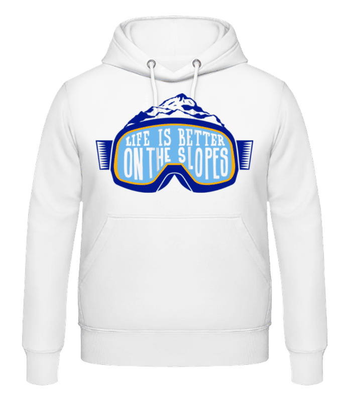 Aperçu: Life Is Better On The Slopes - Sweat à capuche Homme - Blanc - Devant