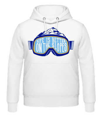 Life Is Better On The Slopes - Sweat à capuche Homme - Blanc - Devant