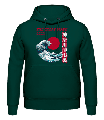Kanagawa - Sweat à capuche Homme - Vert bouteille - Devant