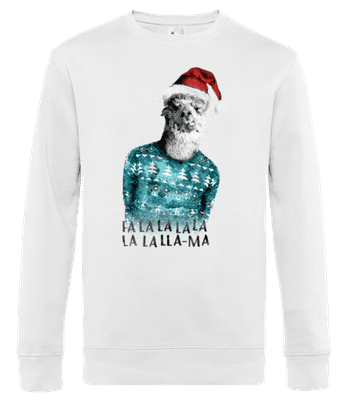 Weihnachts Lama - Männer Standard Pullover - Weiß - Vorne