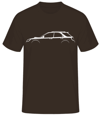 'Subaru Impreza WRX GG 2005' Silhouette - Männer Basic T-Shirt - Braun - Vorne