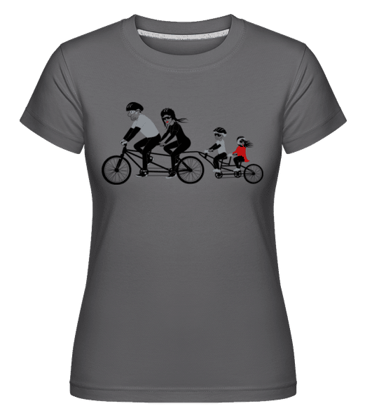 Preview: Bicycle Family -  Shirtinator Women's T-Shirt - Anthracite - Front