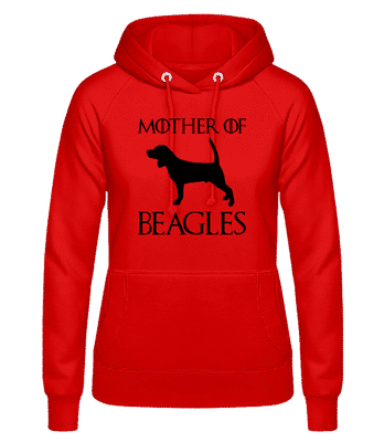 Mother Of Beagles - Women's Hoodie - Red - Front