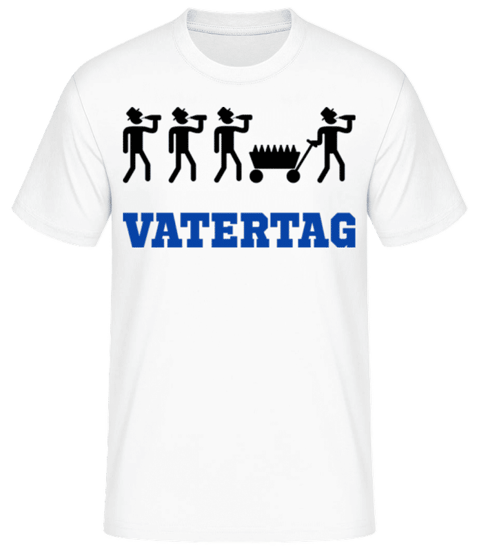 Vorschau: Vatertag Bollerwagen - Männer Basic T-Shirt - Weiß - Vorne