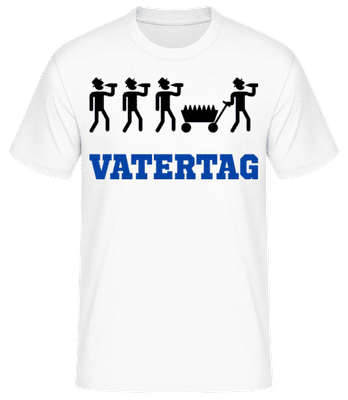 Vatertag Bollerwagen - Männer Basic T-Shirt - Weiß - Vorne