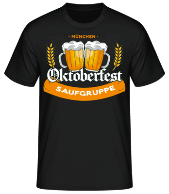 Oktoberfest Saufgruppe - Männer Basic T-Shirt - Schwarz - Vorne