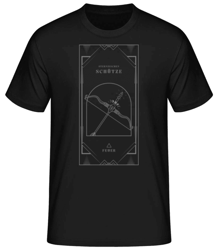 Vorschau: Art Deco Sternzeichen Schütze - Männer Basic T-Shirt - Schwarz - Vorne