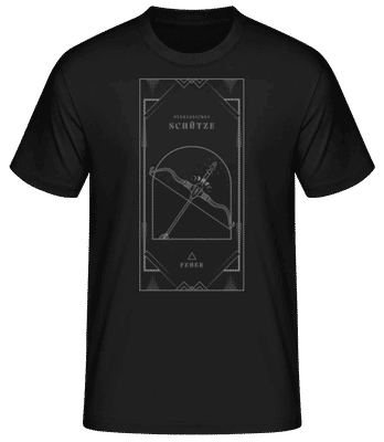 Art Deco Sternzeichen Schütze - Männer Basic T-Shirt - Schwarz - Vorne