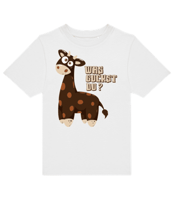 Was Guckst Du - Kinder T-Shirt B&C - Weiß - Vorne