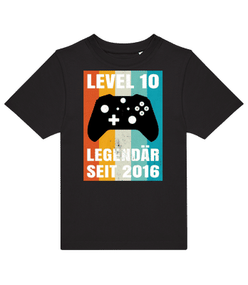 Kindergeburtstag Level 10 - Kinder T-Shirt B&C - Schwarz - Vorne