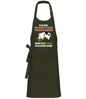 Second Hand Vegetarier - Profi Kochschürze - Olive - Vorne