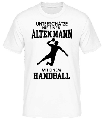 Handballer Nicht Unterschätzen - Männer Basic T-Shirt - Weiß - Vorne