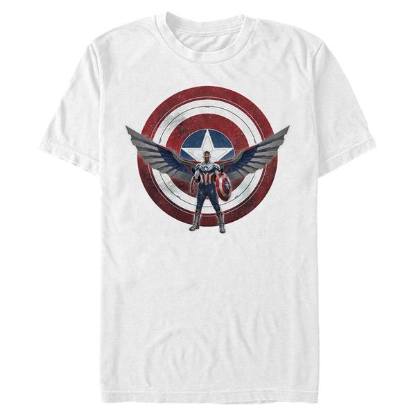 Marvel - Falcon et le soldat de l'hiver - Captain America Wield The Shield - Homme T-shirt - Blanc - Devant