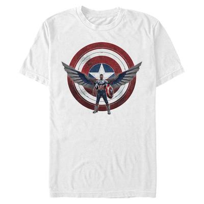 Marvel - Falcon a Winter Soldier - Captain America Wield The Shield - Pánské Tričko - Bílá - Napřed