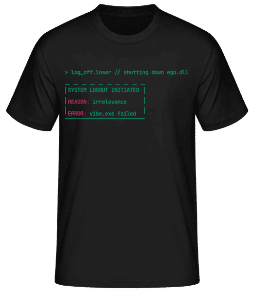 Aperçu: Y2K Log Off Loser - T-shirt standard Homme - Noir - Devant